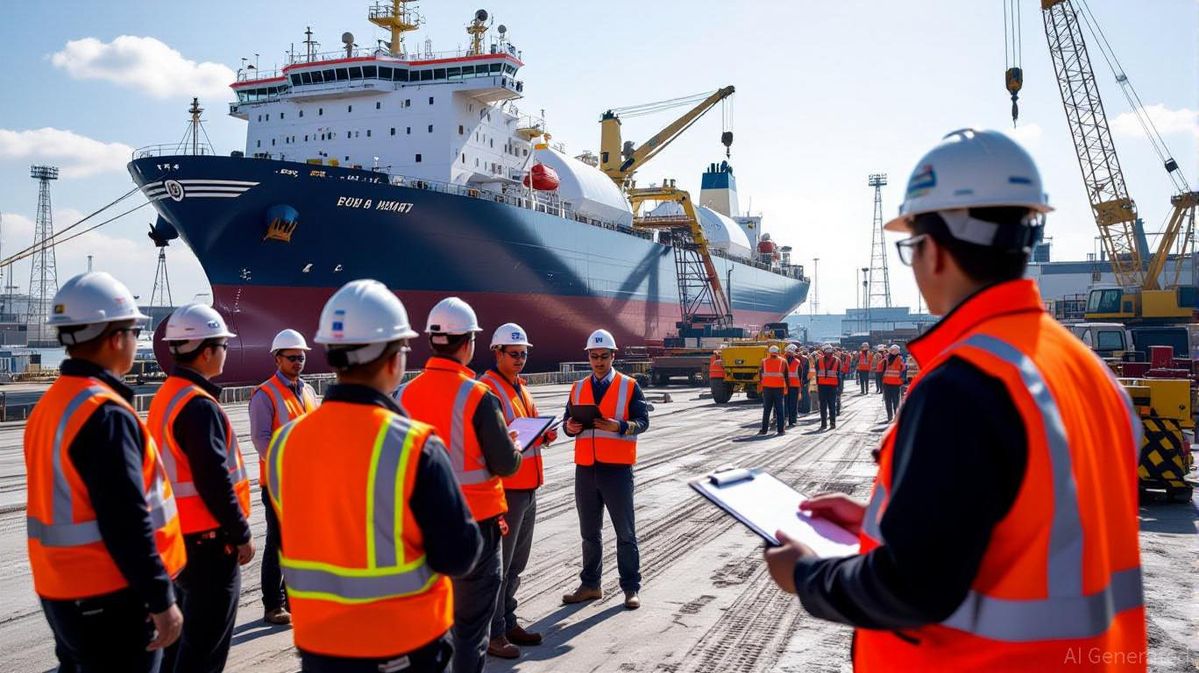 Cargo ship at port
